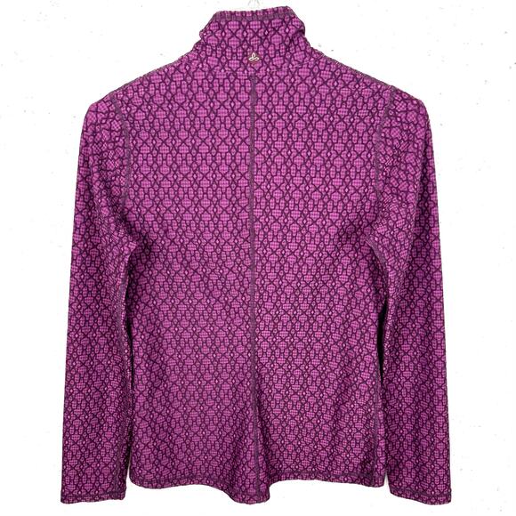 Prana Womens Grape Jacquard Stretch Polyester Nylon Purple Full Zip Size XS - Picture 2 of 10